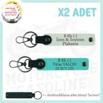 MiaWiki Motor Severler İçin İsim Plaka Kan Grubu Anahtarlık, Standart, MH-KAN-MT-8520x2, Beyaz-Turkuaz-lacivert, üniseks-yetişkin