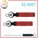 MiaWiki Motor Severlere Hediye İsim Plaka Anahtarlık, Standart, MH-KAN-MT-7987x2, Nar Çiçeği-siyah, üniseks-yetişkin