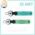MiaWiki Motor Severlere İsim Plaka Kan Grubu Anahtarlık, Standart, MH-KAN-MT-5189x2, Yeşil-Turkuaz, üniseks-yetişkin