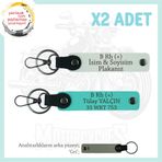 MiaWiki Motor Severlere İsim Plaka Kan Grubu Anahtarlık, Standart, MH-KAN-MT-7519x2, Beyaz-Turkuaz-gri, üniseks-yetişkin