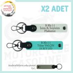 MiaWiki Motor Severlere İsim Plaka Kan Grubu Anahtarlık, Standart, MH-KAN-MT-8519x2, Beyaz-Turkuaz-gri, üniseks-yetişkin