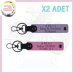 MiaWiki Motor Severlere Özel İsim Plaka Anahtarlık, Standart, MH-KAN-MT-4295x2, Mor Menekşe-Pembe, üniseks-yetişkin