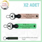 MiaWiki Motor Severlere Özel İsim Plaka Kan Grubu Anahtarlık, Standart, MH-KAN-MT-8219x2, Yavruağzı-Fıstık Yeşil-yeşil, üniseks-yetişkin