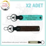 MiaWiki Motor Severlere Özel İsim Plaka Kan Grubu Anahtarlık, Standart, MH-KAN-MT-8622x2, Koyu Kahve-Turkuaz-sütlü kahve, üniseks-yetişkin