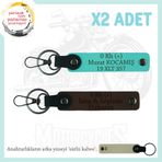 MiaWiki Motor Severlere Özel İsim Plaka Kan Grubu Anahtarlık, Standart, MH-KAN-MT-9622x2, Koyu Kahve-Turkuaz-sütlü kahve, üniseks-yetişkin