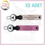 MiaWiki Motor Severlere Özel Tasarım Deri Anahtarlık, Standart, MH-KAN-MT-4941x2, Pudra-Pembe, üniseks-yetişkin