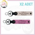 MiaWiki Motor Severlere Özel Tasarım Deri Anahtarlık, Standart, MH-KAN-MT-5141x2, Pudra-Pembe, üniseks-yetişkin