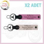 MiaWiki Motor Severlere Özel Tasarım Deri Anahtarlık, Standart, MH-KAN-MT-5341x2, Pudra-Pembe, üniseks-yetişkin