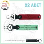 MiaWiki Motor Sürücüsüne İsim Plaka ve Kan Grubu Yazılı Anahtarlık, Standart, MH-KAN-MT-7836x2, Kırmızı-Yeşil-siyah, üniseks-yetişkin