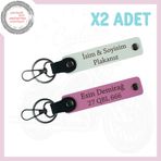 MiaWiki Motor Tutkunları İçin İsim ve Plaka Detaylı Anahtarlık, Standart, MH-KAN-MT-4027x2, Beyaz-Pembe, üniseks-yetişkin