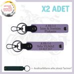 MiaWiki Motor Tutkunlarına Özel İsim Plaka Anahtarlık, Standart, MH-KAN-MT-5876x2, Mor Menekşe-lacivert, üniseks-yetişkin