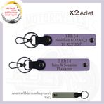 MiaWiki Motor Tutkunlarına Özel İsim Plaka Kan Grubu, Standart, MH-KAN-MT-10855x2, Mor Menekşe-gri, üniseks-yetişkin