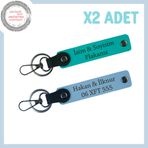 MiaWiki Motorcu 2'li Anahtarlık Kişiye Özel Plakalı, Standart, MH-KAN-MT-4045x2, Koyu Turkuaz-Gök Mavi, üniseks-yetişkin