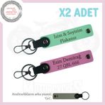 MiaWiki Motorcu Anahtarlığı Plaka & İsim Yazılı Deri, Standart, MH-KAN-MT-12327x2, Yeşil-Pembe-gri, üniseks-yetişkin