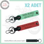 MiaWiki Motorcu Anahtarlık İsim Plaka Yazılı Set, Tek Ebat, MH-KAN-MT-12017x2, Nar Çiçeği-Yeşil-siyah, üniseks-yetişkin
