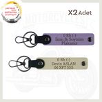 MiaWiki Motorcu Dostlara Özel İsim Plaka Anahtarlık, Standart, MH-KAN-MT-4498x2, Mor Menekşe-Sütlü Kahve, üniseks-yetişkin