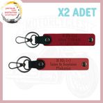 MiaWiki Motorcu Yolculara İsim Plaka Kan Grubu Anahtarlık, Standart, MH-KAN-MT-5320x2, Nar Çiçeği-Kırmızı, üniseks-yetişkin