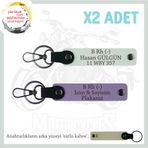 MiaWiki Motorcular İçin Kişiselleştirilmiş Anahtarlık, Standart, MH-KAN-MT-8843x2, Mor Menekşe-Beyaz-sütlü kahve, üniseks-yetişkin