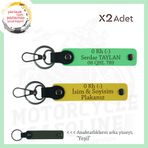 MiaWiki Motorcular İçin Özel Anahtarlık İsim Plaka Kan, Standart, MH-KAN-MT-11124x2, Sarı-Fıstık Yeşil-yeşil, üniseks-yetişkin