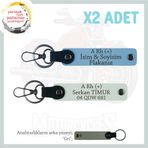 MiaWiki Motorcular İçin Özel Anahtarlık İsim Plaka Kan, Standart, MH-KAN-MT-5540x2, Gök Mavi-Beyaz-gri, üniseks-yetişkin