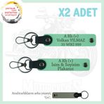 MiaWiki Motorcular İçin Özel Anahtarlık İsim Plaka Kan, Standart, MH-KAN-MT-6310x2, Yeşil-gri, üniseks-yetişkin