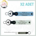 MiaWiki Motorcular İçin Özel Anahtarlık İsim Plaka Kan, Standart, MH-KAN-MT-7540x2, Gök Mavi-Beyaz-gri, üniseks-yetişkin