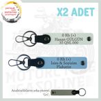 MiaWiki Motorcular İçin Özel Anahtarlık İsim Plaka Kan, Standart, MH-KAN-MT-9540x2, Gök Mavi-Beyaz-gri, üniseks-yetişkin