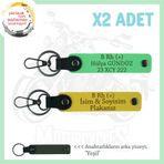 MiaWiki Motorcular İçin Özel İsim Plaka Kan Grubu Anahtarlık, Standart, MH-KAN-MT-8124x2, Sarı-Fıstık Yeşil-yeşil, üniseks-yetişkin