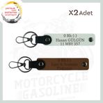 MiaWiki Motorculara Özel İsim Plaka Kan Grubu Anahtarlık, Standart, MH-KAN-MT-4410x2, Açık Kahve-Beyaz, üniseks-yetişkin