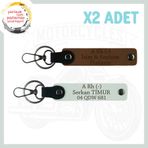 MiaWiki Motorculara Özel İsim Plaka Kan Grubu Anahtarlık, Standart, MH-KAN-MT-4810x2, Açık Kahve-Beyaz, üniseks-yetişkin