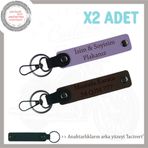 MiaWiki Motorculara Özel İsim ve Plaka Yazılı Deri Anahtarlık, Standart, MH-KAN-MT-11862x2, Mor Menekşe-Koyu Kahve-lacivert, üniseks-yetişkin