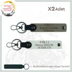 MiaWiki Motorcuya Özel İsim Plaka Kan Grubu Anahtarlık, Standart, MH-KAN-MT-10681x2, Kül Gri-Beyaz-lacivert, üniseks-yetişkin