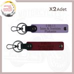 MiaWiki Motorcuya Özel İsim Plaka Kan Grubu Anahtarlık, Standart, MH-KAN-MT-4489x2, Mor Menekşe-Bordo, üniseks-yetişkin