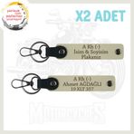 MiaWiki Motorcuya Özel İsim Plaka Kan Grubu Anahtarlık, Standart, MH-KAN-MT-4958x2, Sütlü Kahve, üniseks-yetişkin