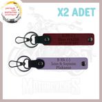 MiaWiki Motorcuya Özel İsim Plaka Kan Grubu Anahtarlık, Standart, MH-KAN-MT-5089x2, Mor Menekşe-Bordo, üniseks-yetişkin