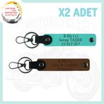 MiaWiki Motorcuya Özel İsim Plaka Kan Grubu Anahtarlık, Standart, MH-KAN-MT-5222x2, Açık Kahve-Turkuaz, üniseks-yetişkin