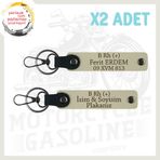 MiaWiki Motorcuya Özel İsim Plaka Kan Grubu Anahtarlık, Standart, MH-KAN-MT-5358x2, Sütlü Kahve, üniseks-yetişkin