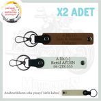 MiaWiki Motorcuya Özel İsim Plaka Kan Grubu Anahtarlık, Standart, MH-KAN-MT-5413x2, Açık Kahve-Beyaz-sütlü kahve, üniseks-yetişkin