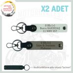 MiaWiki Motorcuya Özel İsim Plaka Kan Grubu Anahtarlık, Standart, MH-KAN-MT-9681x2, Kül Gri-Beyaz-lacivert, üniseks-yetişkin