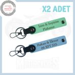 MiaWiki Motorsiklet Anahtarlığı İsim ve Plaka Yazılı, Standart, MH-KAN-MT-4182x2, Yeşil-Gök Mavi, üniseks-yetişkin