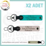 MiaWiki Motosiklet Anahtarlık İsim Plaka Kan Grubu, Standart, MH-KAN-MT-10074x2, Pudra-Koyu Turkuaz-sütlü kahve, üniseks-yetişkin