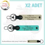 MiaWiki Motosiklet Anahtarlık İsim Plaka Kan Grubu, Standart, MH-KAN-MT-10172x2, Sütlü Kahve-Turkuaz-sütlü kahve, üniseks-yetişkin