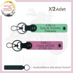 MiaWiki Motosiklet Anahtarlık İsim Plaka Kan Grubu, Standart, MH-KAN-MT-11328x2, Yeşil-Pembe-lacivert, üniseks-yetişkin