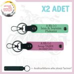 MiaWiki Motosiklet Anahtarlık İsim Plaka Kan Grubu, Standart, MH-KAN-MT-6328x2, Yeşil-Pembe-lacivert, üniseks-yetişkin