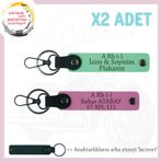 MiaWiki Motosiklet Anahtarlık İsim Plaka Kan Grubu, Standart, MH-KAN-MT-7328x2, Yeşil-Pembe-lacivert, üniseks-yetişkin