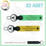 MiaWiki Motosiklet Anahtarlık İsim Plaka Kan Grubu, Standart, MH-KAN-MT-8122x2, Sarı-Fıstık Yeşil-siyah, üniseks-yetişkin