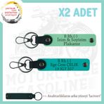 MiaWiki Motosiklet Anahtarlık İsim Plaka Kan Grubu, Standart, MH-KAN-MT-9322x2, Yeşil-Koyu Turkuaz-lacivert, üniseks-yetişkin