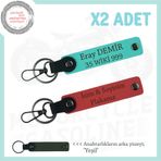 MiaWiki Motosiklet Anahtarlık İsim Plaka Yazılı x2, Tek Ebat, MH-KAN-MT-11998x2, Nar Çiçeği-Turkuaz-yeşil, üniseks-yetişkin