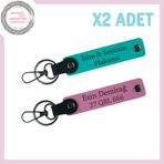 MiaWiki Motosiklet Anahtarlık Plaka Yazılı 2'li Set, Standart, MH-KAN-MT-4047x2, Koyu Turkuaz-Pembe, üniseks-yetişkin