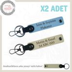 MiaWiki Motosiklet Aşıklarına Özel İsim Ve Plaka Yazdırılabilen x2'li Anahtarlık, Standart, MH-KAN-MT-11832x2, Mavi-Sütlü Kahve-sütlü kahve, üniseks-yetişkin